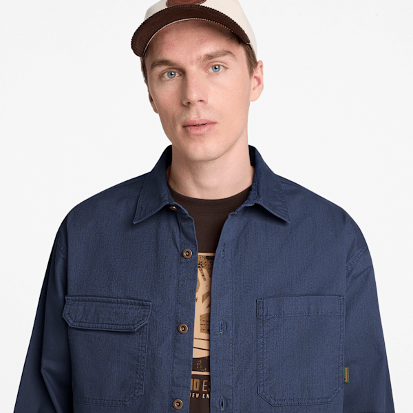 Men's Twill Overshirt / Mood Indigo