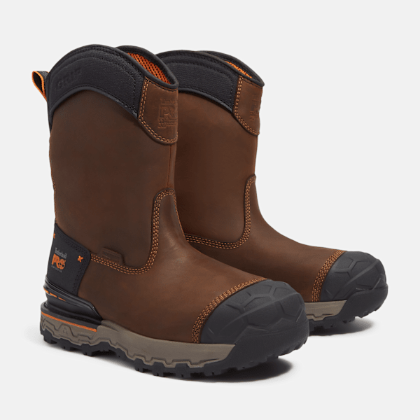 Men's Boondock Ultralight Pull-On Composite Waterproof Work Boot / Medium Brown Full-Grain