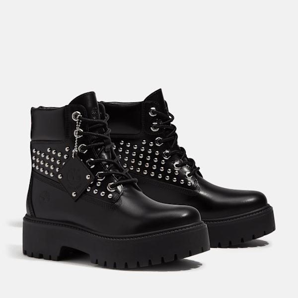 Women's Stone Street Platform 6-Inch Boot / Black Full-Grain With Studs