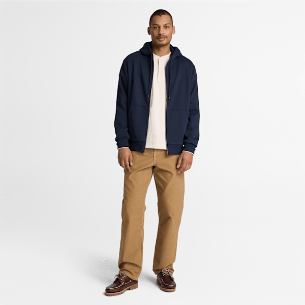 Men's Wharf River Waffle Long-Sleeve Polo / White Smoke