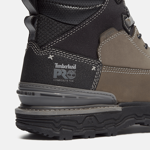 Men's Boondock Ultralight 6" Composite Toe Waterproof Work Boot / Grey Full-Grain/Black