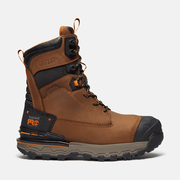 Men's Boondock Ultralight 8" Composite Toe Waterproof Work Boot / Light Brown Full-Grain