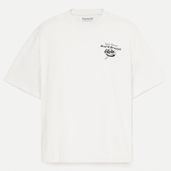 Men's Beef &amp; Broccoli Graphic T-Shirt / Vintage White