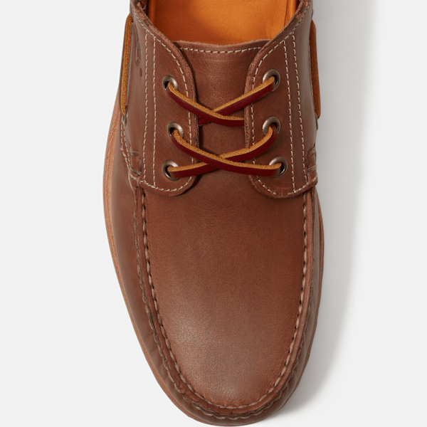 Men's Timberland® Authentic 3-Eye Lug Handsewn Boat Shoe / Medium Brown Full-Grain/Medium Brown