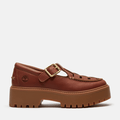 Women's Stone Street Platform Buckle Shoe / Rust Full-Grain