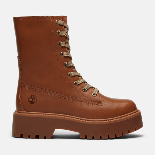 Women's Stone Street Platform Mid Boot / Rust Full-Grain