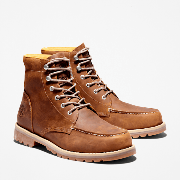 Men's Redwood Falls Waterproof Moc-Toe Boot / Saddle Brown