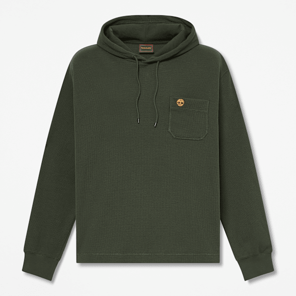 Men's Wharf River Waffle Hoodie / Dark Green