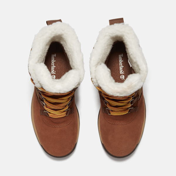 Women's White Ledge Tall Waterproof Snow Boot / Medium Brown Suede