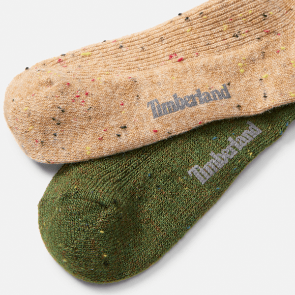 Speckled 2-Pack Crew Sock / Deep Lichen Green