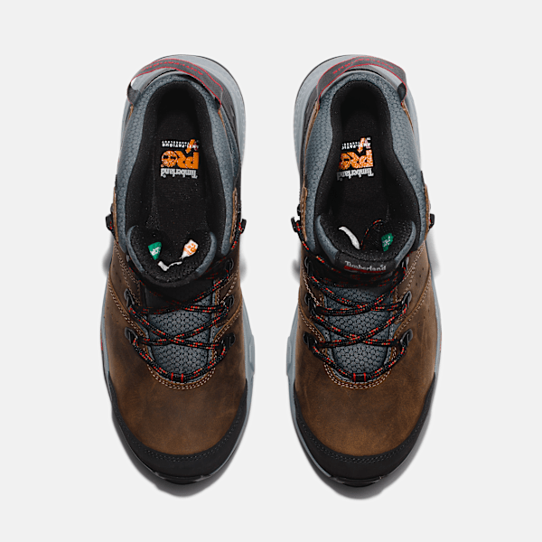 Men's Switchback Composite Toe Waterproof Work Boot / Turkish Coffee Brown/Red
