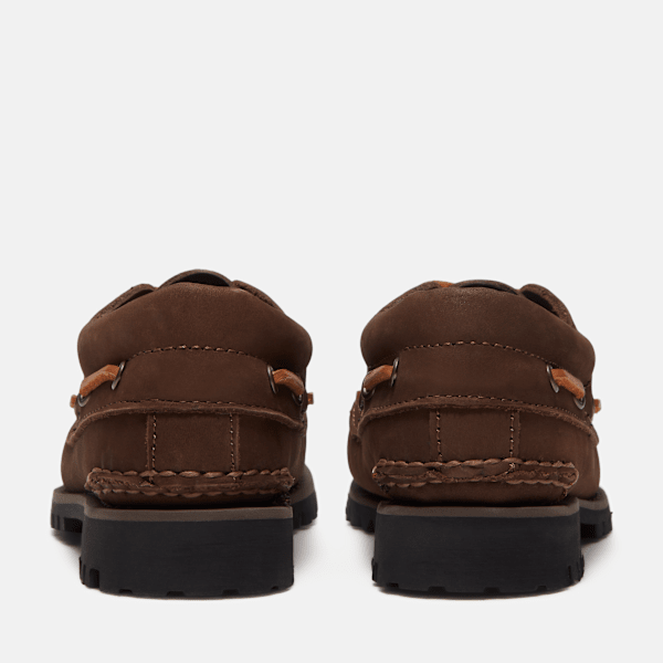 Women's Timberland® Authentic 3-Eye Boat Shoe / Dark Brown Nubuck