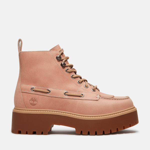 Women’s Stone Street Platform Kiltie Boot / Light Pink Full-Grain