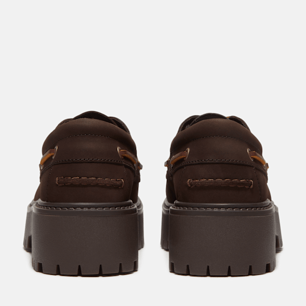 Women's Stone Street Platform Boat Shoe / Dark Brown Nubuck