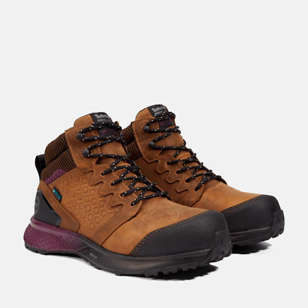 Women’s Reaxion Composite Toe Waterproof Work Boot / Brown/Purple