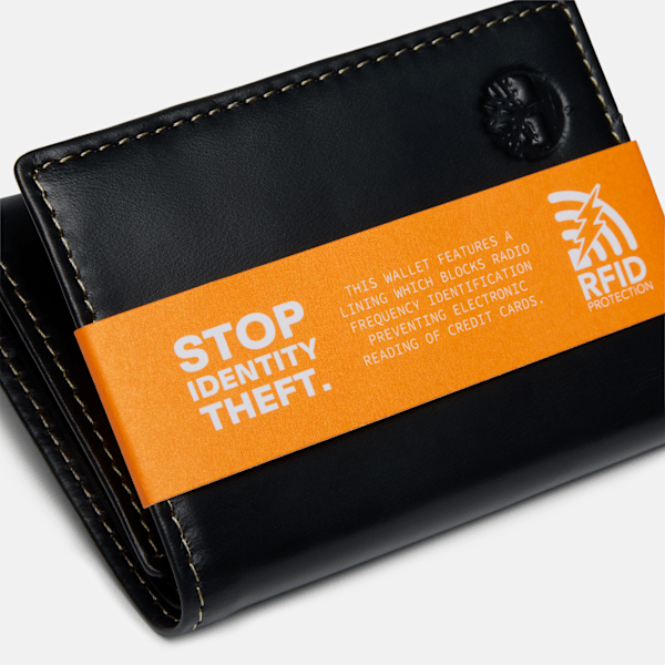 Men's Durham Leather Trifold Wallet / Black