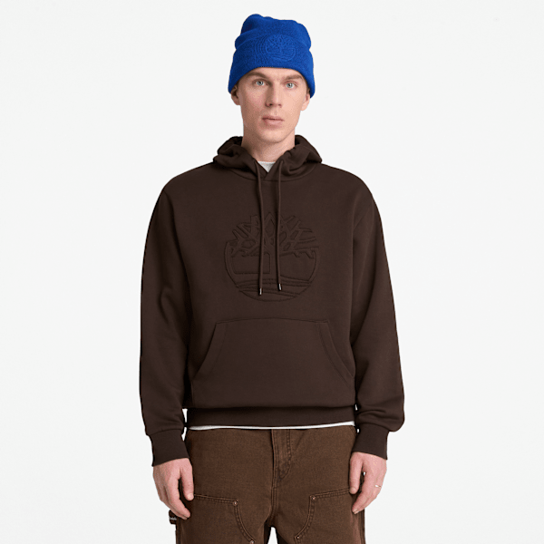 Men's Wareham Tree Logo Patch Hoodie / Dark Brown