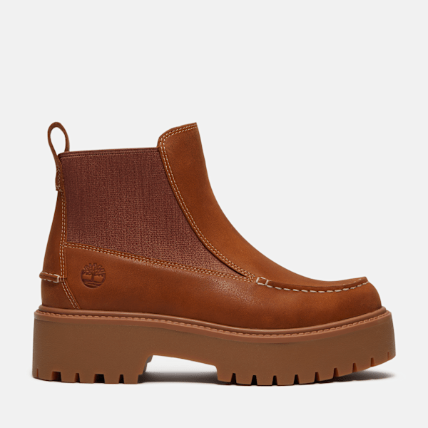 Women's Stone Street Platform Chelsea Boot / Wheat Full-Grain