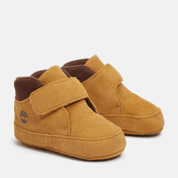 Infant Crib Bootie Mid Hook-and-Loop Boot / Wheat Suede