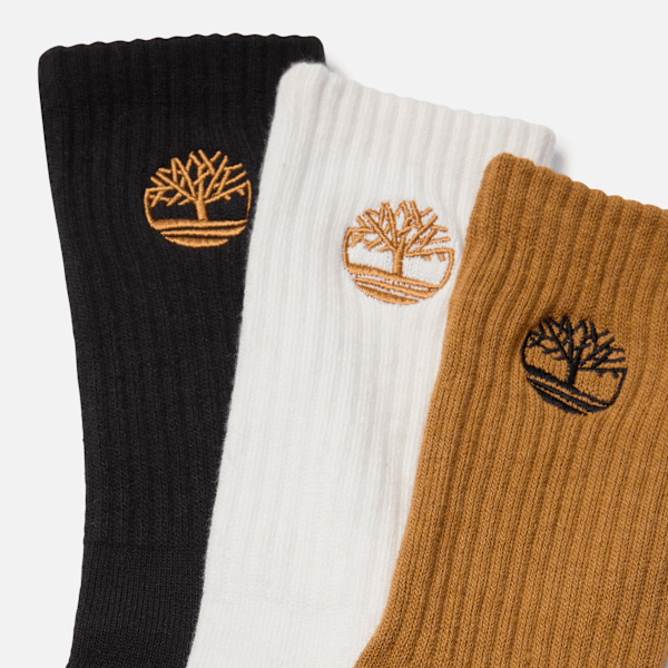 Newmarket Village 3-Pack Logo Crew Sock / Wheat