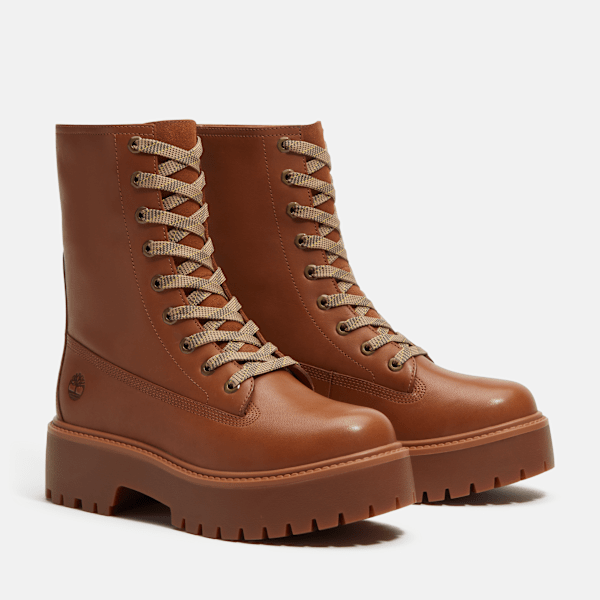 Women's Stone Street Platform Mid Boot / Rust Full-Grain