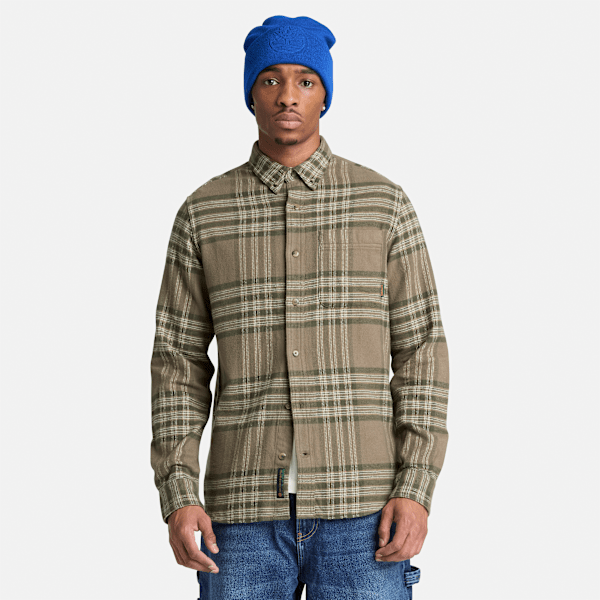 Indigo Check Regular Shirt / Dark Olive