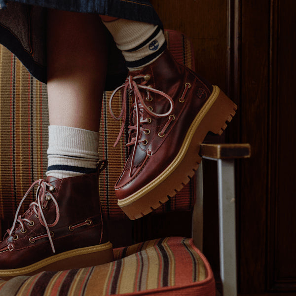 Women’s Stone Street Platform Kiltie Boot / Root Beer Full-Grain