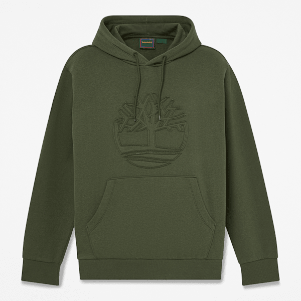 Men's Wareham Tree Logo Patch Hoodie / Dark Green
