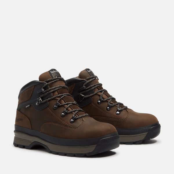 Men's Timberland PRO® Euro Hiker XT Alloy-Toe Waterproof Mid Boot / Brown Full-Grain
