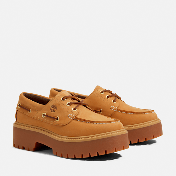 Women's Stone Street Platform Boat Shoe / Wheat