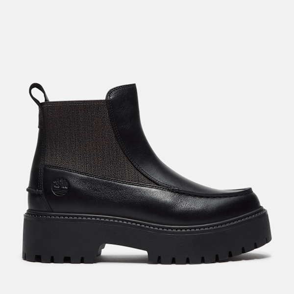Women's Stone Street Platform Chelsea Boot / Black Full-Grain
