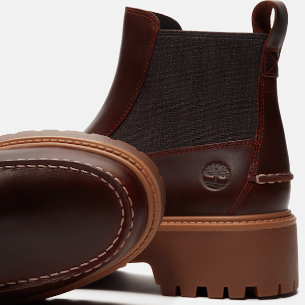 Women's Stone Street Platform Chelsea Boot / Burgundy Full-Grain