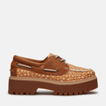 Women's Stone Street Platform Boat Shoe / Medium Brown Full-Grain/Natural