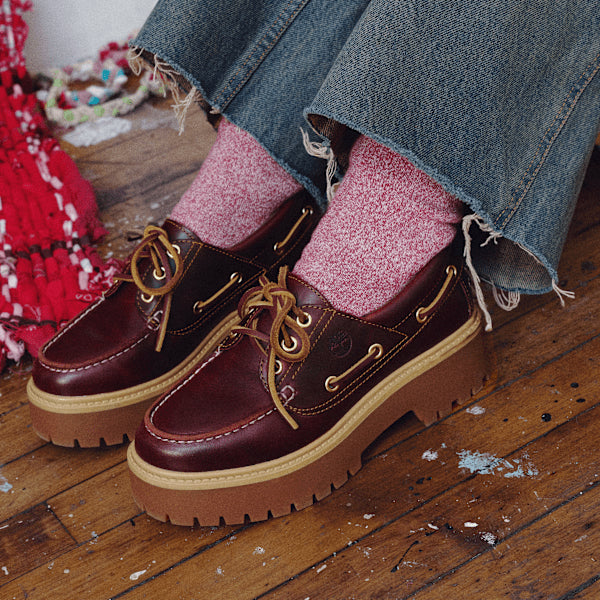 Women's Stone Street Platform Boat Shoe / Rootbeer