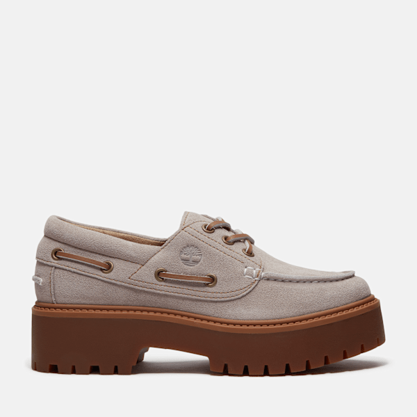 Women's Stone Street Platform Boat Shoe / Light Purple Suede