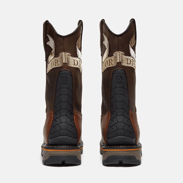 Men's True Grit Live Free or Die Pull-On Soft Toe Waterproof Work Boot / Medium Brown Full-Grain