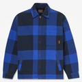 Men's Fleece-Lined Checkered Overshirt / Cobalt Blue