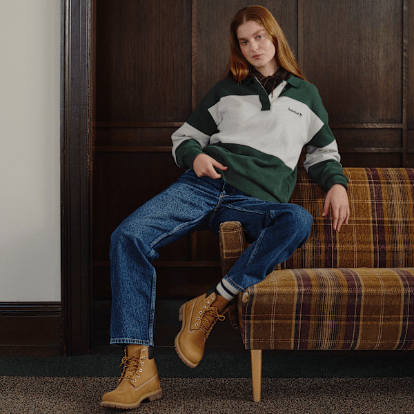Women's Rugby Polo Sweatshirt / Sycamore/Light Oatmeal Heather