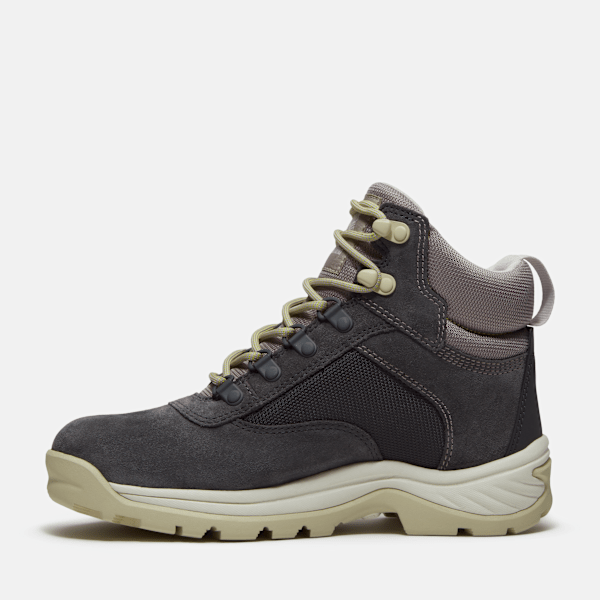 Women's White Ledge Mid Waterproof Hiking Boot / Dark Grey Suede