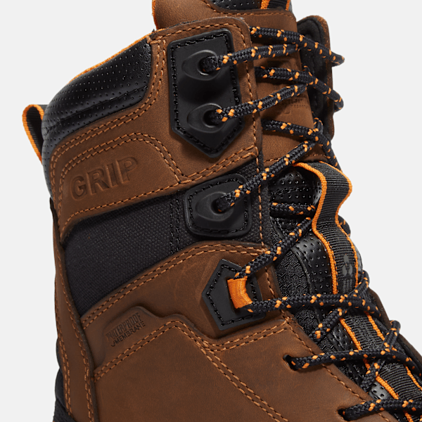 Men's Boondock Ultralight 8" Composite Toe Waterproof Work Boot / Light Brown Full-Grain