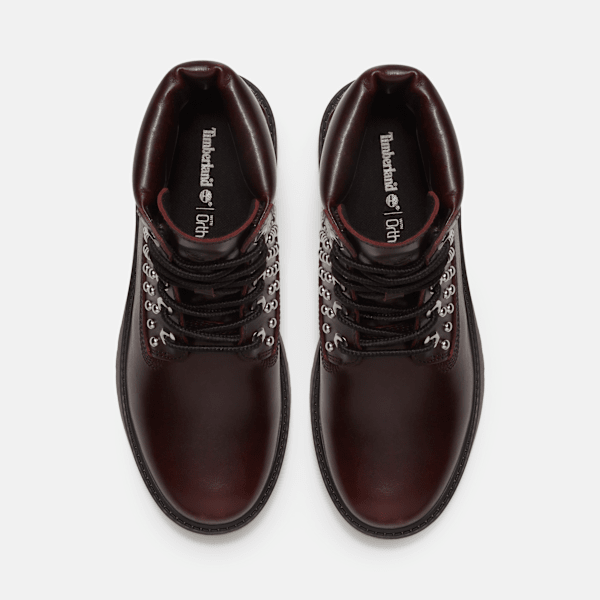 Women's Stone Street Platform 6-Inch Boot / Burgundy Full-Grain With Studs