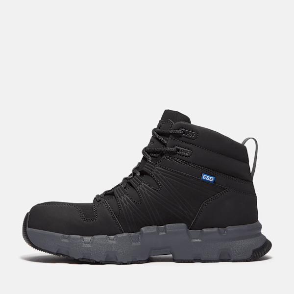 Men's Powertrain EV Mid Composite Toe SD10 Work Sneaker / Blackout Leather/Synthetic