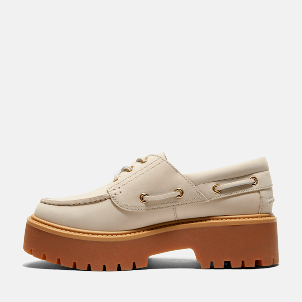 Women's Stone Street Platform Boat Shoe / Taupe