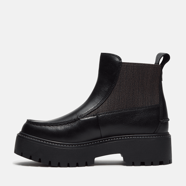 Women's Stone Street Platform Chelsea Boot / Black Full-Grain