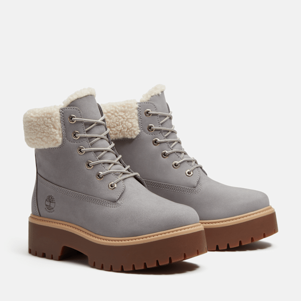 Women's Stone Street Platform Warm-Lined Waterproof Boot / Medium Grey Nubuck