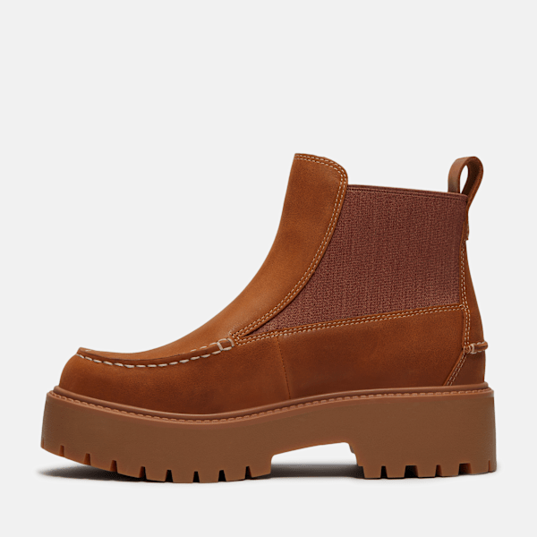 Women's Stone Street Platform Chelsea Boot / Wheat Full-Grain