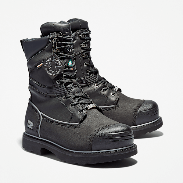 Men's Gravel Pit Met Guard Steel Toe Waterproof Work Boot / Black