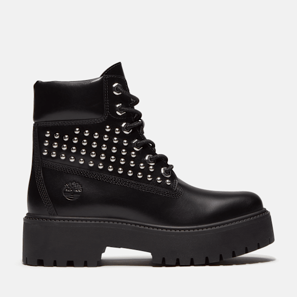 Women's Stone Street Platform 6-Inch Boot / Black Full-Grain With Studs