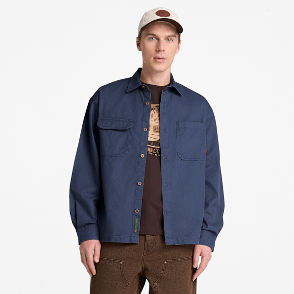 Men's Twill Overshirt / Mood Indigo