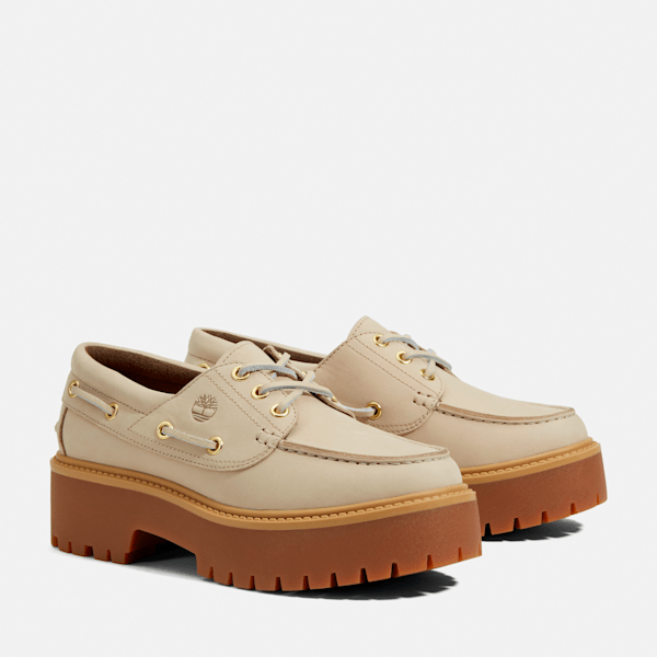 Women's Stone Street Platform Boat Shoe / Taupe